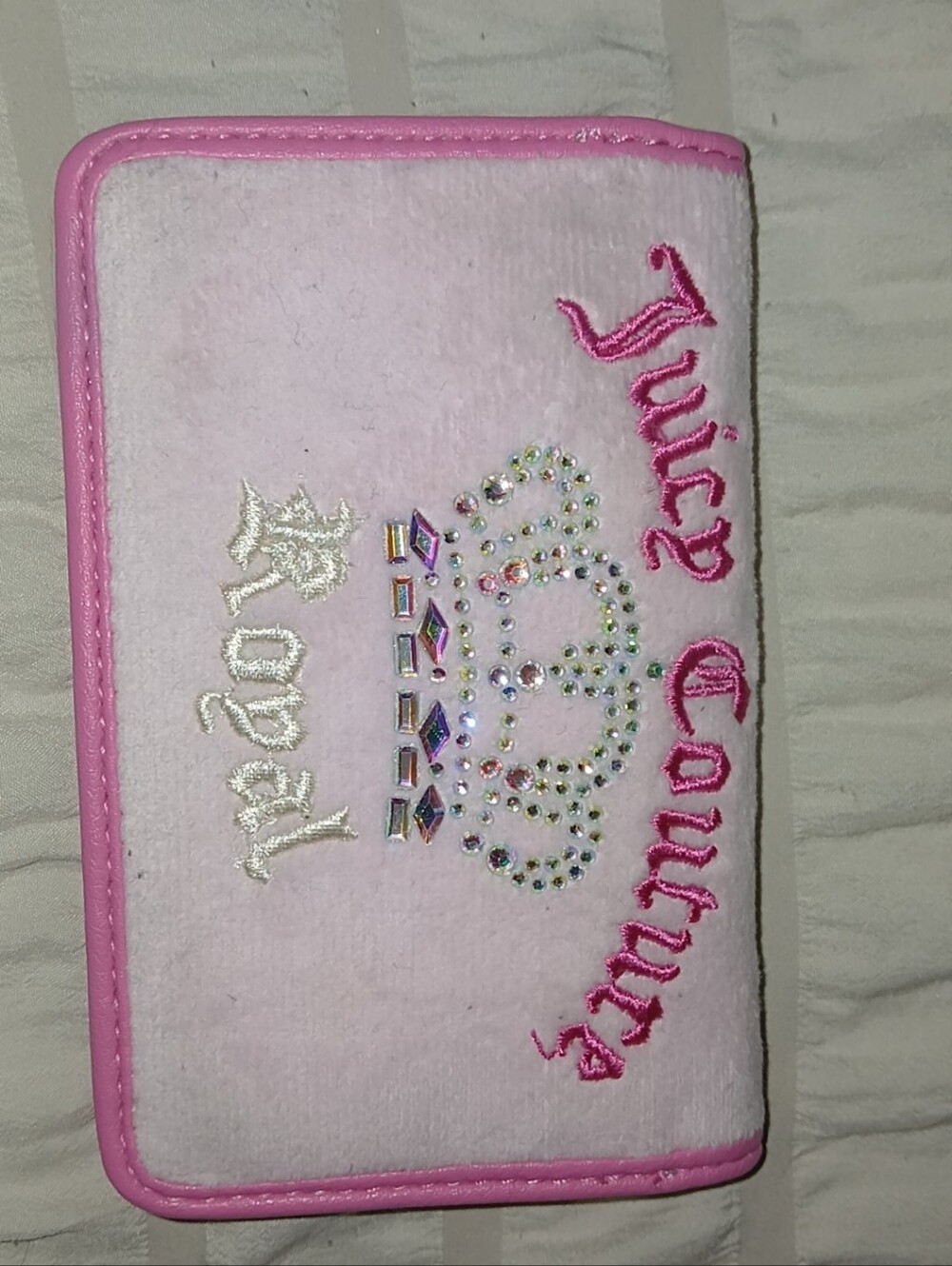 Juicy Couture Pink Plush Rhinestone Crown Wallet